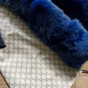 Custom Gucci Parka with Blue Fox Fur XL Men's done by TIMELESS ROYALTY